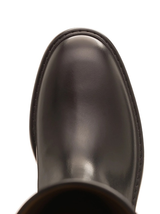 GUCCI Équestrian Noir Knee Boots Monogram Embossed Leather Size 8.5 NIB 806391 - Picture 4 of 12